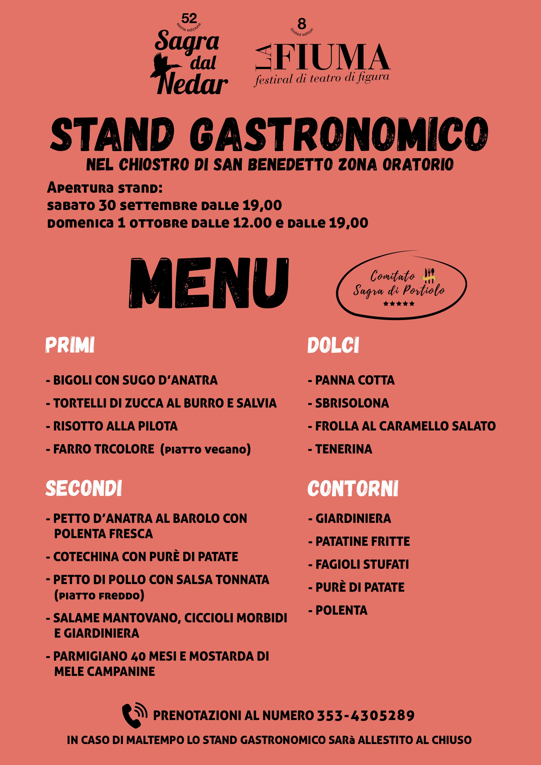 Sagra dal Nedar - Menù